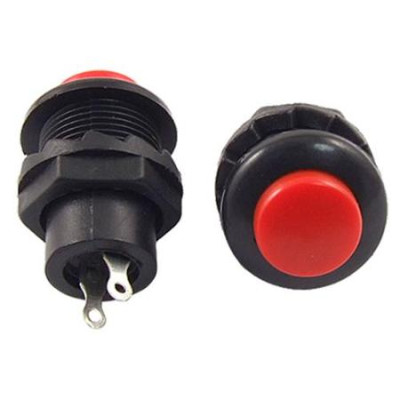 Round push switch with retention